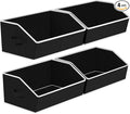 Homsorout Storage Baskets for Shelves - Trapezoid Cube Storage Organizer Bins, Decorative Storage Baskets with Handles, Large