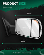 SCITOO Towing Mirrors Power Adjusted Heated LED Turn Signal Light Chrome Tow Mirrors Replacement Fit for 2002-2008 For Dodge For Ram 1500 2003-2008 For Dodge For Ram 2500 3500 Pair Truck