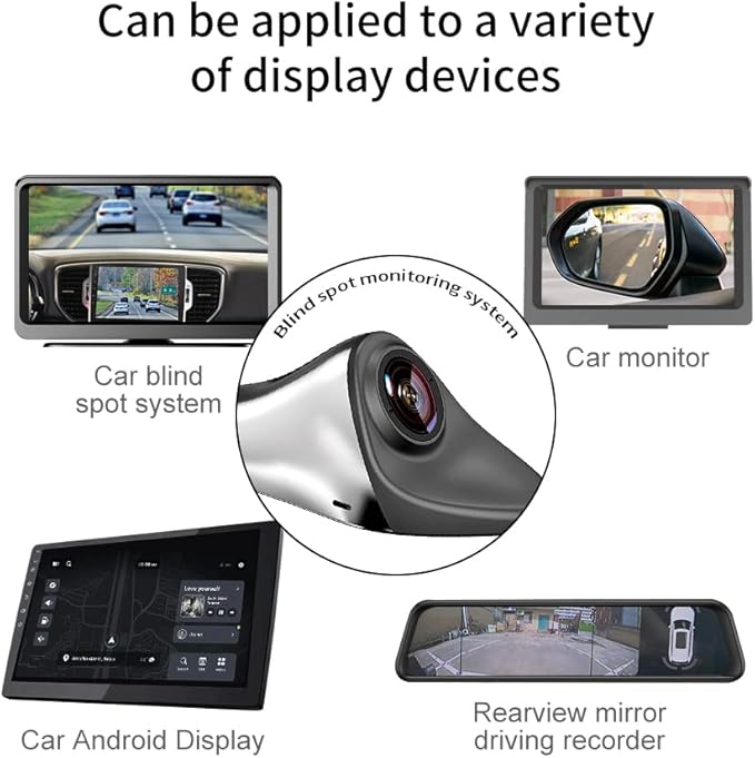 HD Blind spot Camera Car Side View Camera IP68 Waterproof 120 Degree Wide Angle Side View Mirror Cam Silver