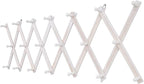 SCUNDA Accordion Wall Hanger with 20 Hooks, Wooden Wall Expandable Coat Rack for Coat, Hats, Baseball Caps, Coffee Mug, Jewel