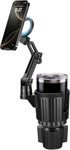 This Hill Magnetic Cup Holder Phone Mount, Compatible with MagSafe, 4.1" Base Adjustable Height Car Cup Holder Compatible wit