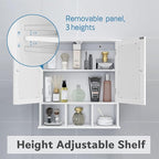 TaoHFE White Bathroom Wall Cabinet with 2 Door Adjustable Shelves,Over The Toilet Storage White Wall Mounted Medicine Cabinet