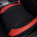 Flying Banner car seat Covers Protects Water Proof Faux Leather Carbon Fiber Front and Rear Bench (Red Black, Full Set - 9PCS