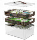 3-Tier Medicine Organizer Box - Premium Medicine Cabinet Organizer for Home, Travel & Office - Transparent Medicine Storage B