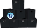 Fabric Cubby Storage Bins,13x13x13 Inches ,Cube Organizer Bin Foldable Storage Boxes with Dual Handles Fabric Organizer Box a
