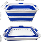SAMMART 42L (11 gallon) Collapsible Plastic Laundry Basket - Foldable Pop Up Storage Container/Organizer - Space Saving Hampe