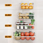 SUS304 Stainless Steel Mesh Basket, Large Wire Storage Organizer Basket, Multi-function Hanging Baskets for Kitchen Bathroom,