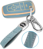 For Ford Key Fob Cover with Keychain, Soft TPU Key Case Shell Full Protection for Ford Explorer Fusion Escape Edge Expedition