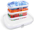Clear Hard Plastic Zipper Case,Transparent Double Zippers Hard Pouch with 3pcs,Portable Travel Organizer Bin for Toy Storage