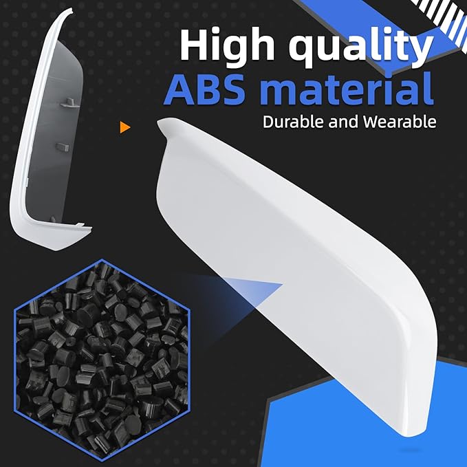 Passenger Side Mirror Cover Replacement for Chevrolet Chevy Malibu 2016 2017 2018 2019 2020 2021 2022 2023 2024 2025 - Right Side Mirror Covers, Rear View Mirrors Cap Accessories White