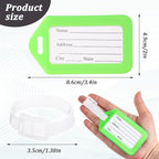 200 Pcs Luggage Tags, 10 Color Plastic Baggage ID Tags Pack Name with Blank Inserts for Suitcases, Backpacks, and Travel Bags