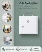 Uniclife Wall Mount Medicine Cabinet with Key Lock & Handle Locking First Aid Cabinet Lockable Medical Cabinet Lightweight Me