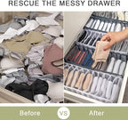 Underwear Organizer, 3 Set Foldable Bra Underwear Organizer Drawer Divider Storage Organizer for Underwear, Socks, Ties, Bras