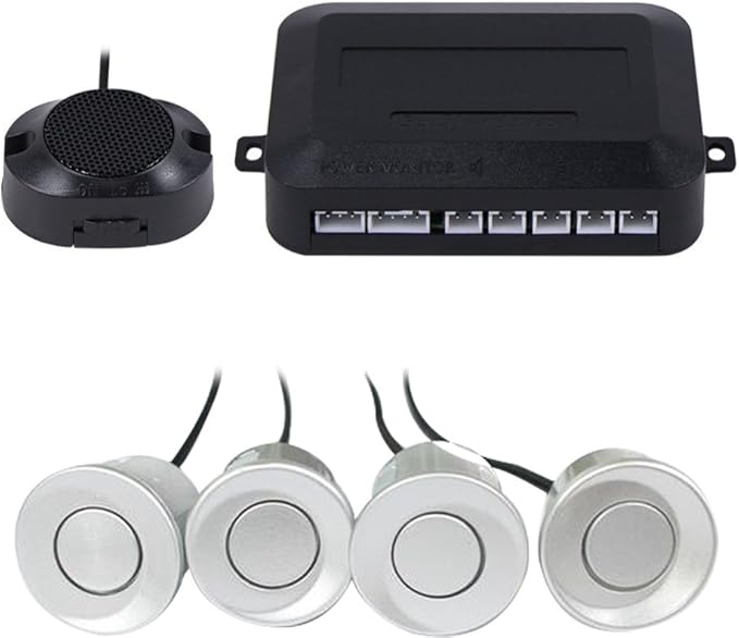 Car Reverse Backup Parking Sensor Radar System, Buzzer Beeps, Detection Distance:30~150CM, Waterproof Sensors (22mm Diameter 
