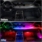 Acrylic Interior Car LED Lights with Wireless APP/Remote/Button Control, 6 in 1 Dreamcolor USB Car Ambient Lighting Kit 16 Million Colors Neon Strip Accessories for Vehicle Inside Decoration