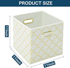 Fabric storage bins Cubes, Fabric Cube Organizer with Handle, Foldable Cube Bins for Cloth or Accessary Storage, 11x11x11, Se