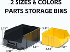KJE 30PCS Wall Mounted Storage Bins, Plastic Tool Organizer for Garage Storage, Screws, Nuts, Bolts, Small Hardware Parts -Bl
