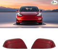 Compatible with Tesla Model 3 Side Mirror Cover Replacement 2017 2018 2019 2020 2021 2022 2023 2024, Left & Right Side Rearview Mirror Cover Cap for Model 3 Accessories(red) 2pcs