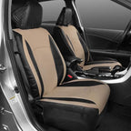 Motor Trend Beige Faux Leather Car Covers for Front Seats – Premium Automotive Bucket Seat Covers, Made for Vehicles with Rem