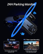 Pelsee P3 4K Dash Cam Front and Rear, 64GB SD Card, 4K+1080P Dual Dash Camera for Cars with Wi-Fi, GPS, ADAS, BSD, LCA, 3’’ I