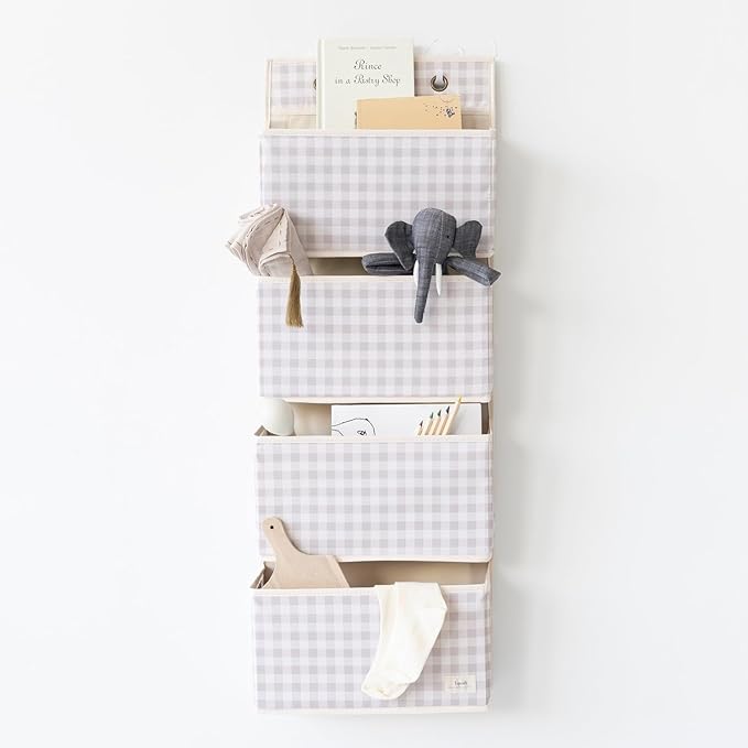 3 Sprouts Over the Door Organizer -Hanging Baby Organizers & Storage with 4 Large Pockets & 2 Hooks for Baby Clothes, Toy, St