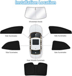 KUST Car Window Shades for 2020-2025 2026 Toyota Corolla Hatchback Accessories Windshield Sun Shade Side Rear Window Covers Sunshade Privacy Protection for Camping Blackout UV Block Full Set 6PCS