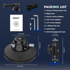 EMART Suction Cup Camera Mount with Adjustable Magic Arm, Metal 6" Suction Cup Mount Compatible with Camera, Action Cam, Phone, Universal 1/4"-3/8" Mount Holes for Windshield, Dash and Smooth Surface