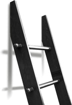TEAKMAMA 6-Tier Blanket Ladder with Hanging Knobs, 5.5 Ft Wall Leaning Blanket Ladders for Living Room Bedroom,Rustic Decorat