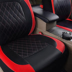 Deluxe Pu Luxury Leather Two Front Car Seat Covers, Waterproof Faux Leather Automotive Seat Covers Airbag Compatible Universa