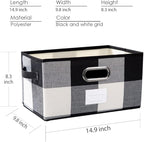 PRANDOM Large Collapsible Storage Baskets for Closet [3-pack] Decorative Fabric Storage Bins Cubes with Leather/Metal Handles