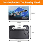 KIGI 2 in 1 Car Steering Wheel Tray for Laptop with Pen Holder Food Table for Car Multipurpose Travel Car Accessories (Black)