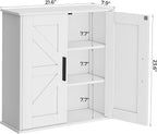 Homleke Bathroom Wall Cabinet, Over Toilet Storage Cabinet with Barn Doors and Adjustable Shelves, 3-Tier Medicine Cabinet Wa