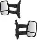 TRQ Driver and Passenger Side Power Mirror Set Textured Black Long Arm Design without Heat Compatible with 2015-2017 Ford Tra