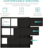 Best Choice Products 9-Cube Storage Organizer, 11in Shelf Opening, Bookcase, Display Shelf, Customizable w/ 3 Removable Back 