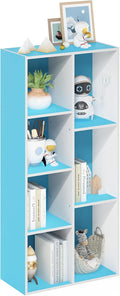 Furinno LUDER Book Shelf, 7-Cube Bookshelf, Bookcase with Open Shelves, 9.4 x 19.5 x 41.7, Easy Assembly, for Living Room, Be