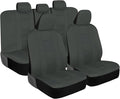carXS Seat Covers for Cars, Solid Gray Two-Tone Car Seat Covers with Matching Back Seat Cover, Made to Fit Most Auto Truck Va