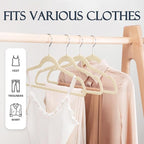 HOUSE DAY Beige Velvet Hangers 60 Pack, Non Slip Clothes Felt Hanger Heavy Duty for Coat, Premium Slim Space Saving Suit Hang