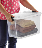 Sterilite 6-Pack 30 Quart Ultra Latch Box, Clear Storage Organizer Bins with Latching Lids - Stackable Plastic Containers for