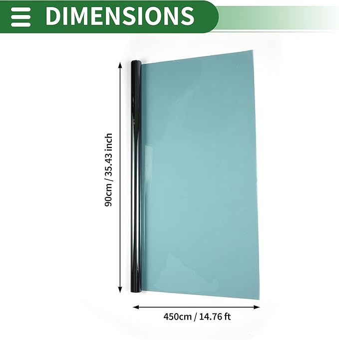 Motoforti Nano Ceramic Car Window Tint Film VLT 70% IRR 23% UVR 45% Blue 14.76 ft x 35.43 Inch Privacy Film 2mil PET 1 Pc