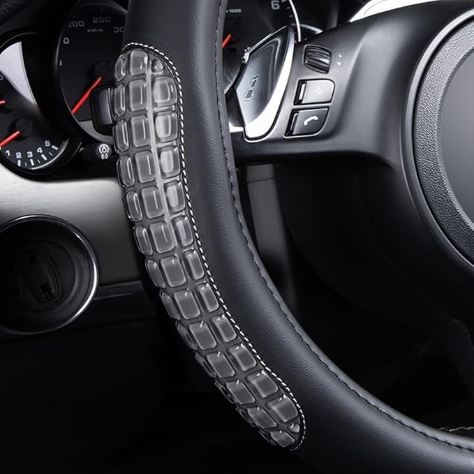 Flying Banner car Steering Wheel Cover Gel Massage Velvet Cool Warm Universal Size 15 inches SUV Truck Anti Slip Odorless Sum
