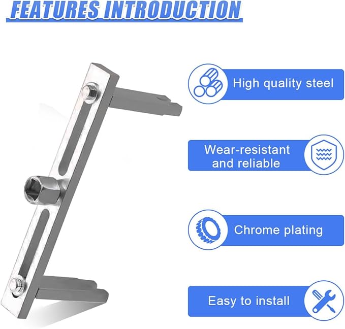 YoRise Car Fuel Pump Removal Tool, Adjustable Automotive Fuel Lid Tank Cover Collar Ring Remove Spanner, Universal Vehicle Lo