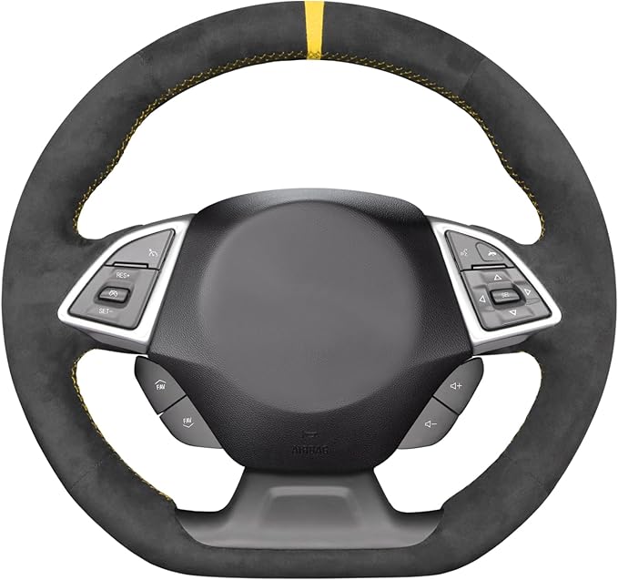 MEWANT Hand Stitch Car Steering Wheel Protector Wrap Cover for Chevrolet Camaro 2017-2022 Steering Wheel Accessories