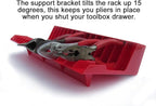 PLR16 Red Pliers Rack mounts on your peg board, or fits in your toolbox drawer. Plier storage for Regular & smaller pliers. H
