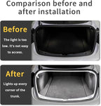 Trunk LED Light Strip for Tesla Model 3 2018-2023 - Waterproof & Easy Installation Interior Lighting Bar with Flexible Silicone, Trunk Ambient Lighting Accessories (DC 15V, Cool White)
