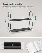 SONGMICS 4-Tier Shoe Rack, Shoe Storage for Hallway Closet, Slim and Space-Saving, Metal Frame, Non-Woven Fabric Shelves, Bla