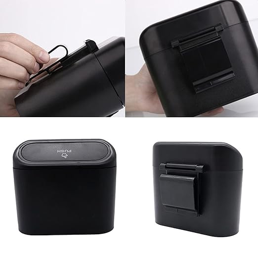 Car Trash Can Bin with Lid - 2 Packs Universal Vehicle Mini Leakproof Garbage Can Bin with 40pcs Trash Bags Car Organizers and Storage for Front Back Seat Accessories for Auto Office Home(Black)