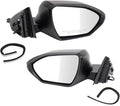 TRQ Driver and Passenger Side Power Mirror Set Smooth Black Textured Compatible with 2022 2023 Hyundai Santa Cruz Tucson HY13