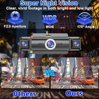 4 Channel 4K Dash Cam Front and Rear Inside, 360° View 1080P Dash Camera for Cars, Super Night Vision, Gravity Sensor, Loop R