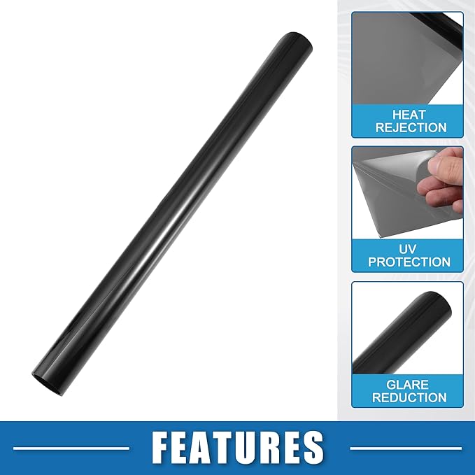 Automotive Window Tint Film Heat Block Scratch Resistant 25% VLT 0.5x7m Car Ceramic Tint PET Black