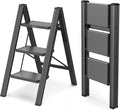 WOA WOA Step Ladder, Portable Lightweight Home Ladder, Folding Step Stool with Widening Pedals, Kitchen Stepladder, Space Sav